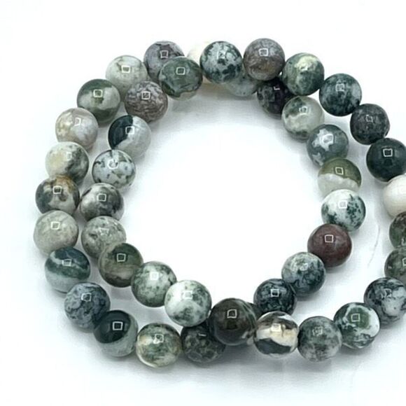 Moss Agate 8mm NEW stretch bracelet beaded bracelet 7” stretch crystal healing t - Picture 11 of 11